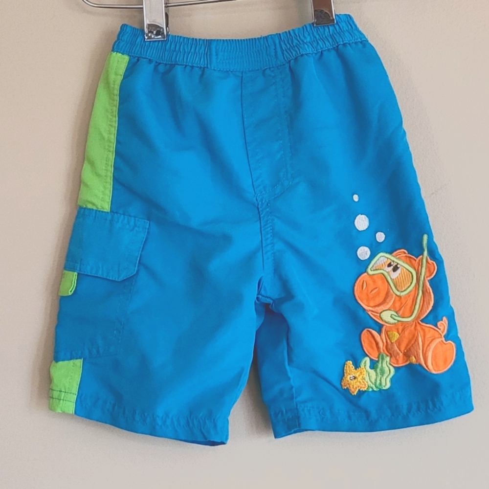 Little tikes mesh lined embrodiered swim trunks